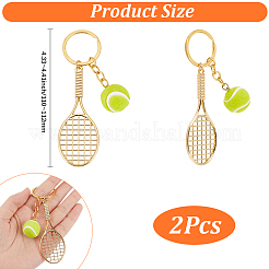 2Pcs Tennis Alloy & Plastic Pendant Keychain&nbsp;KEYC-SP00012