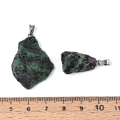 Raw Rough Natural Ruby in Zoisite Pendants&nbsp;G-N360-06P-03