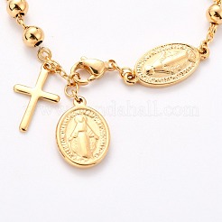 304 Stainless Steel Charm Bracelets&nbsp;STAS-B021-16G