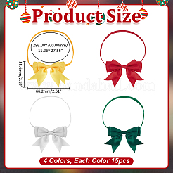 60Pcs 4 Colors Elastic Polyester Stretch Bowknot Straps&nbsp;HJEW-WR00047