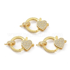 Brass Clear Cubic Zirconia Lobster Claw Clasps&nbsp;KK-B046-03