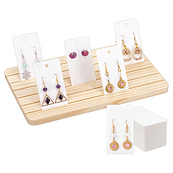 4Pcs Wooden Jewelry Earring Display Card Storage Slotted Stands&nbsp;ODIS-AR0001-18