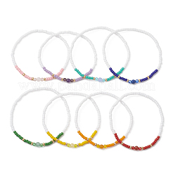 8Pcs Natural Mixed Gemstone & Glass Seed Beads Stretch Bracelets for Women&nbsp;BJEW-MZ00274