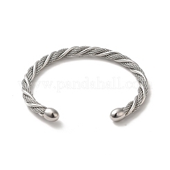Non-Tarnish 304 Stainless Steel Twist Rope Cuff Bangles&nbsp;BJEW-P310-06P