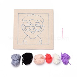 Boy with Glasses Punch Embroidery Supplies Kit&nbsp;DIY-H155-01