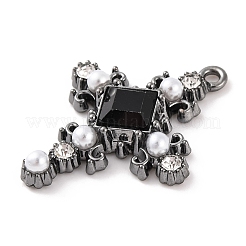 Cross Theme Brass Micro Pave Clear Cubic Zirconia Pendants&nbsp;ZIRC-I067-04A-02