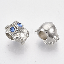 Platinum Plated Alloy European Beads&nbsp;MPDL-S067-15