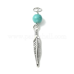 30Pcs Synthetic Turquoise Dyed Pendants&nbsp;PALLOY-JF02308-30A