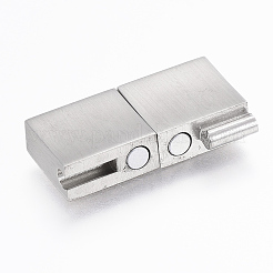 Tarnish Resistant 304 Stainless Steel Magnetic Clasps with Glue-in Ends&nbsp;STAS-F130-75P