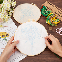 2 Sets 2 Styles DIY Embroidery Kits&nbsp;DIY-GF0009-97A