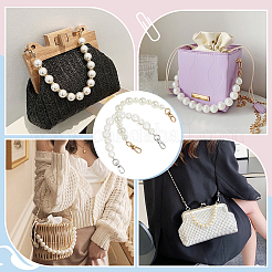 2Pcs 2 Colors Resin Imitation Pearl Bead Bag Straps&nbsp;FIND-PH0008-24B
