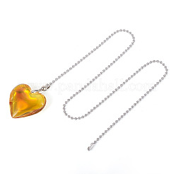 Glass Heart Charms Ceiling Fan Pull Chain Extenders&nbsp;HJEW-TAC0158