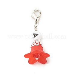 Frosted Flower Transparent Acrylic Pendant Decoration&nbsp;HJEW-JM00628-04