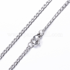 Non-Tarnish 304 Stainless Steel Curb Chain Necklaces&nbsp;NJEW-K099-04P