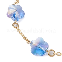 Brass Cable Chains Beads Bracelets for Women&nbsp;BJEW-JB11470-04