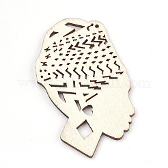 Undyed Wood Big Pendants&nbsp;WOOD-T008-29