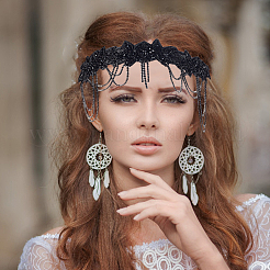 Cloth Rhinestone Elastic Headbands&nbsp;DIY-WH0899-21