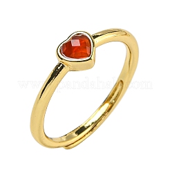 Heart Natural Mixed Stone Adjustable Rings&nbsp;RJEW-Q818-02G