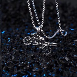 Motorcycle Alloy Pendant Necklace&nbsp;FS-WGFC55A-05