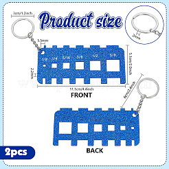 2Pcs Acrylic Ruler and 2Pcs Iron Split Key Rings&nbsp;AJEW-PH0007-94A