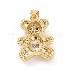 Brass Micro Pave Cubic Zirconia Pendants&nbsp;KK-C012-04G-08