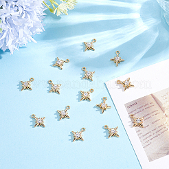 14Pcs Brass Micro Pave Cubic Zirconia Pendants&nbsp;KK-BBC0028-17