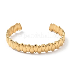 Ion Plating(IP) 304 Stainless Steel Cuff Bangles for Women&nbsp;BJEW-Z078-13G