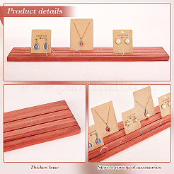 3-Slot Rectangle Wood Earring Display Card Stands&nbsp;EDIS-WH0012-45A
