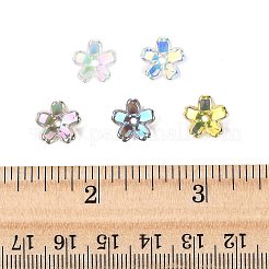 70Pcs 5 Colors Transparent Electroplate Glass Bead Caps&nbsp;EGLA-FS0001-55