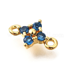 Brass Micro Pave Blue Cubic Zirconia Links&nbsp;KK-D356-06B-G