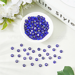 Handmade Evil Eye Lampwork Beads Strands&nbsp;LAMP-PA0001-50B