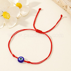 Glass Evil Eye Bead Braided Bracelets&nbsp;SG7290-2