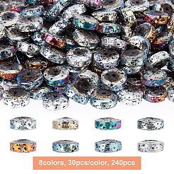 240Pcs 8 Colors Electroplated Natural Lava Rock Beads&nbsp;G-OC0002-03