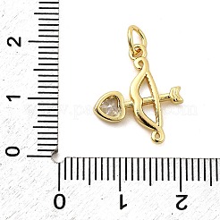 Bow and Arrow Brass Micro Pave Cubic Zirconia Pendants&nbsp;KK-C134-12G