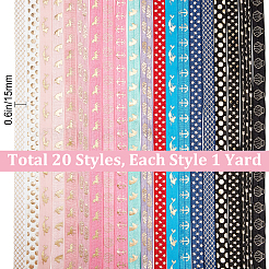 20 Yards 20 Style Polyester Elastic Ribbon&nbsp;EC-GF0001-21