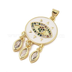 Rack Plating Brass Micro Pave Cubic Zirconia Pendants&nbsp;KK-Z074-05G