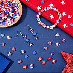 320Pcs 8 Styles Independence Day Handmade Polymer Clay Beads&nbsp;CLAY-SP0001-19