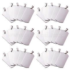50Pcs 201 Stainless Steel Rounded Rectangle Stamping Blank Tag Pendants&nbsp;STAS-BC0004-15