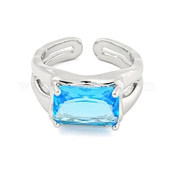304 Stainless Steel Cubic Zirconia Open Cuff Ring&nbsp;RJEW-S406-05P-05