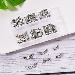 6 Styles Tibetan Style Alloy Wing Beads&nbsp;TIBEB-YW0001-03AS
