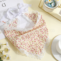Flower Decor Lace Triangle Bandanas&nbsp;OHAR-WH20005-08B