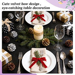 Velvet Bowknot Napkin Rings&nbsp;AJEW-WH0077-173