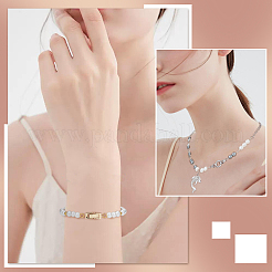 12Pcs 4 Style Brass Micro Pave Clear Cubic Zirconia Fold Over Clasps & Brass Fold Over Clasps&nbsp;KK-SC0004-10