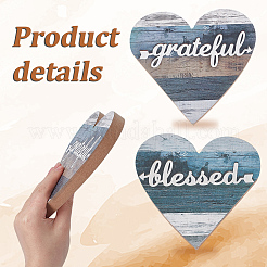 2Pcs Heart Shaped Density Board Wooden Table Centerpiece&nbsp;DJEW-WH20023-002