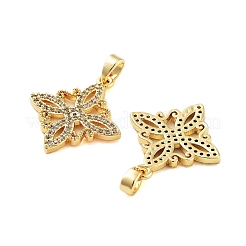 Rack Plating Brass Clear Cubic Zirconia Pendants&nbsp;KK-S379-06G