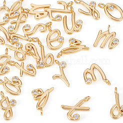 26Pcs 26 Styles Brass Micro Pave Cubic Zirconia Charms&nbsp;KK-TA0002-92