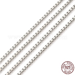 Anti-Tarnish Rhodium Plated 925 Sterling Silver Box Chains&nbsp;STER-F052-09P