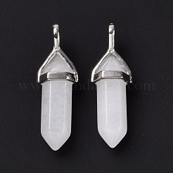 Natural White Jade Pointed Pendants&nbsp;G-K329-51P