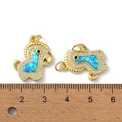 Brass Micro Pave Cubic Zirconia Pendants&nbsp;KK-A197-17G