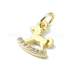 Brass Micro Pave Claer Cubic Zirconia Charms&nbsp;KK-H475-43G